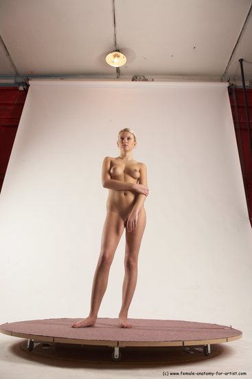 Nude Woman White Standing poses - ALL Slim long blond Standing poses - simple Multi angle poses Pinup