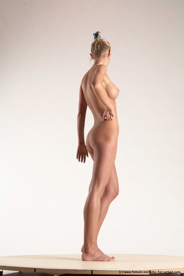 Nude Woman White Standing poses - ALL Slim long blond Standing poses - simple Multi angle poses Pinup