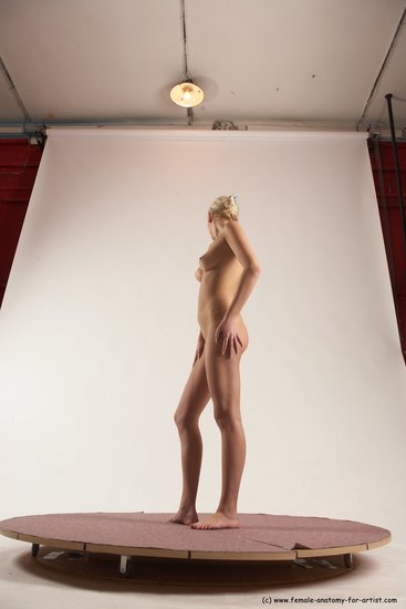 Nude Woman White Standing poses - ALL Slim long blond Standing poses - simple Multi angle poses Pinup