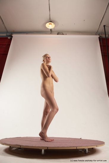 Nude Woman White Standing poses - ALL Slim long blond Standing poses - simple Multi angle poses Pinup