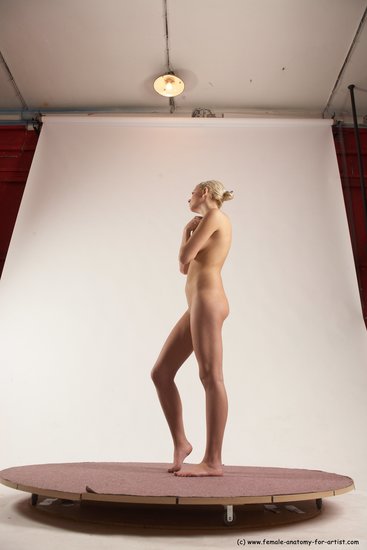 Nude Woman White Standing poses - ALL Slim long blond Standing poses - simple Multi angle poses Pinup