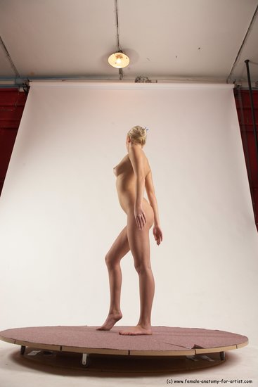 Nude Woman White Standing poses - ALL Slim long blond Standing poses - simple Multi angle poses Pinup