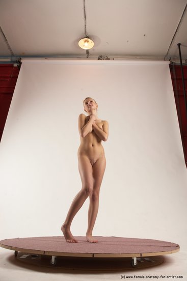 Nude Woman White Standing poses - ALL Slim long blond Standing poses - simple Multi angle poses Pinup