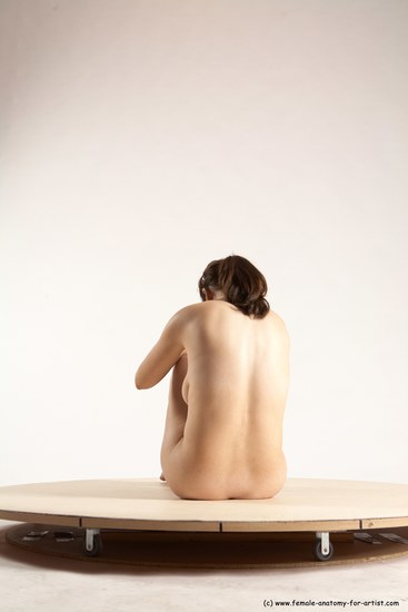 Nude Woman White Sitting poses - ALL Slim long brown Sitting poses - simple Multi angle poses Pinup