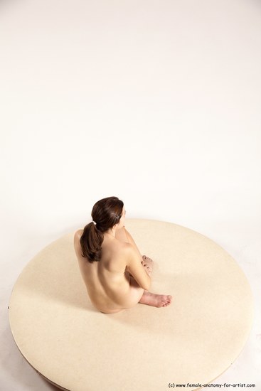 Nude Woman White Sitting poses - ALL Slim long brown Sitting poses - simple Multi angle poses Pinup