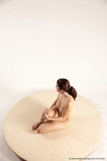 Nude Woman White Sitting poses - ALL Slim long brown Sitting poses - simple Multi angle poses Pinup