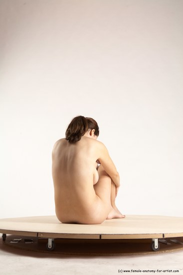 Nude Woman White Sitting poses - ALL Slim long brown Sitting poses - simple Multi angle poses Pinup