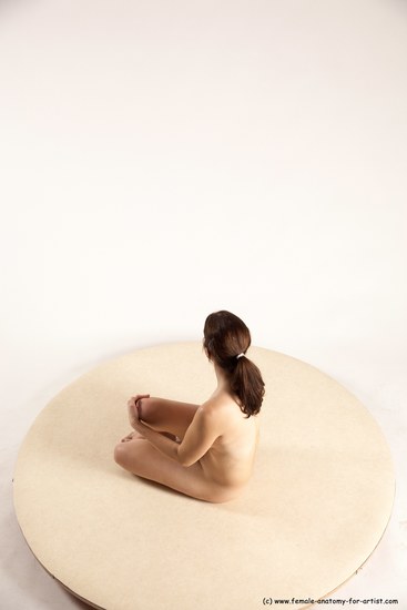 Nude Woman White Sitting poses - ALL Slim long brown Sitting poses - simple Multi angle poses Pinup