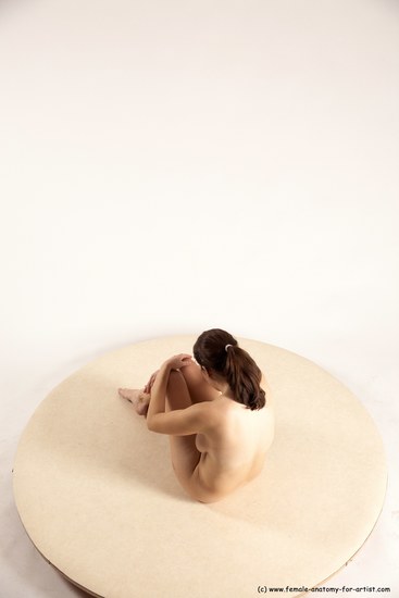 Nude Woman White Sitting poses - ALL Slim long brown Sitting poses - simple Multi angle poses Pinup