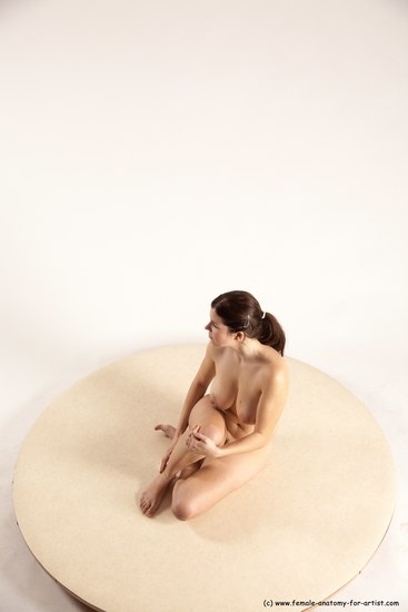 Nude Woman White Sitting poses - ALL Slim long brown Sitting poses - simple Multi angle poses Pinup