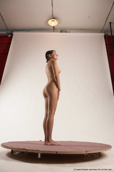 Nude Woman White Standing poses - ALL Slim medium brown Standing poses - simple Multi angle poses Pinup