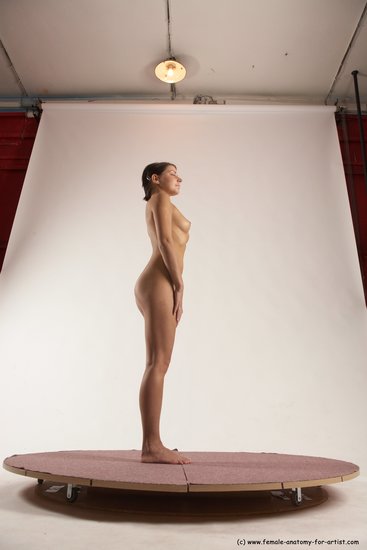 Nude Woman White Standing poses - ALL Slim medium brown Standing poses - simple Multi angle poses Pinup