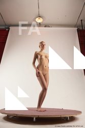 Nude Woman White Standing poses - ALL Slim long blond Standing poses - simple Multi angle poses Pinup
