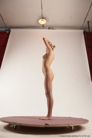 Nude Woman White Standing poses - ALL Slim long blond Standing poses - simple Multi angle poses Pinup