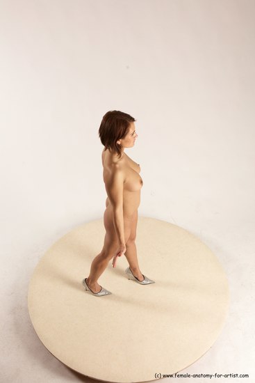 Nude Woman White Standing poses - ALL Slim medium brown Standing poses - simple Multi angle poses Pinup