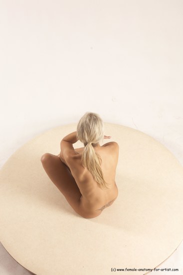 Nude Woman White Sitting poses - ALL Slim long blond Sitting poses - simple Multi angle poses Pinup