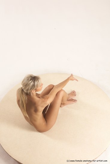 Nude Woman White Sitting poses - ALL Slim long blond Sitting poses - simple Multi angle poses Pinup