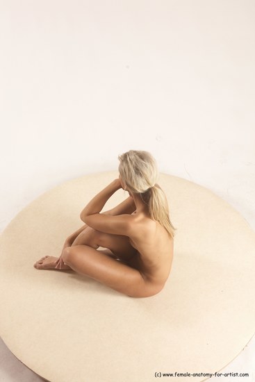 Nude Woman White Sitting poses - ALL Slim long blond Sitting poses - simple Multi angle poses Pinup