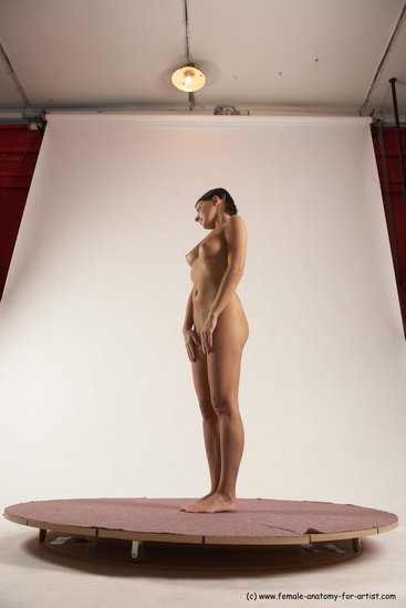 Nude Woman White Standing poses - ALL Slim medium brown Standing poses - simple Multi angle poses Pinup