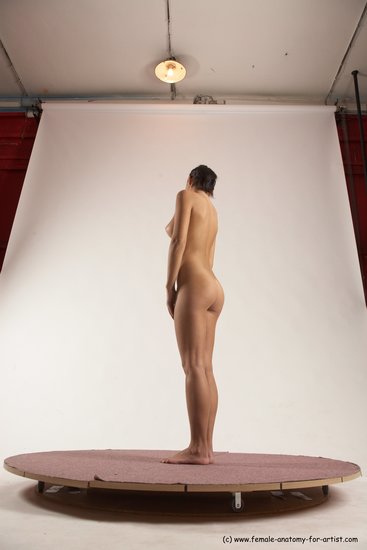 Nude Woman White Standing poses - ALL Slim medium brown Standing poses - simple Multi angle poses Pinup