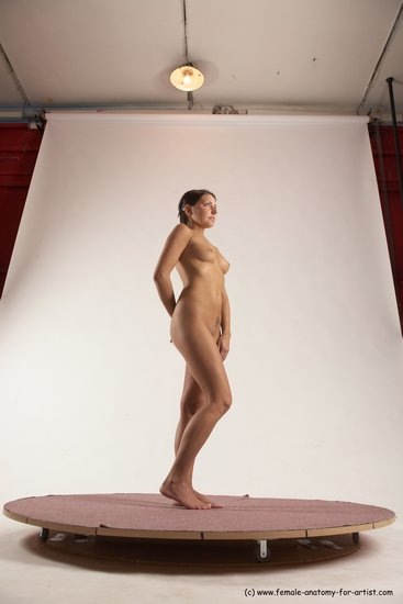 Nude Woman White Standing poses - ALL Slim medium brown Standing poses - simple Multi angle poses Pinup