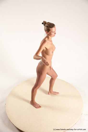 Nude Woman White Standing poses - ALL Slim long blond Standing poses - simple Multi angle poses Pinup