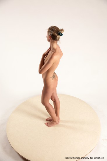 Nude Woman White Standing poses - ALL Slim long blond Standing poses - simple Multi angle poses Pinup