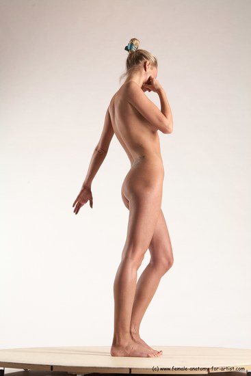 Nude Woman White Standing poses - ALL Slim long blond Standing poses - simple Multi angle poses Pinup