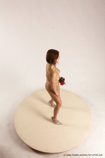 Nude Woman White Standing poses - ALL Slim short brown Standing poses - simple Multi angle poses Pinup