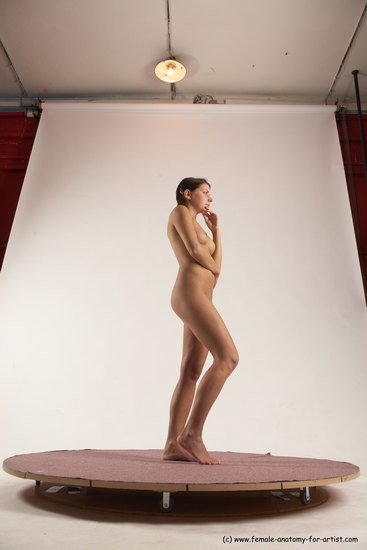 Nude Woman White Standing poses - ALL Slim medium brown Standing poses - simple Multi angle poses Pinup