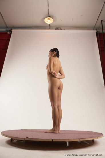 Nude Woman White Standing poses - ALL Slim medium brown Standing poses - simple Multi angle poses Pinup