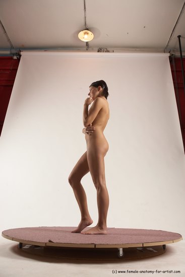 Nude Woman White Standing poses - ALL Slim medium brown Standing poses - simple Multi angle poses Pinup