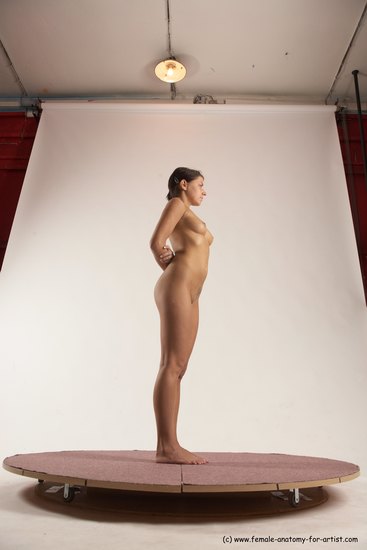 Nude Woman White Standing poses - ALL Slim medium brown Standing poses - simple Multi angle poses Pinup