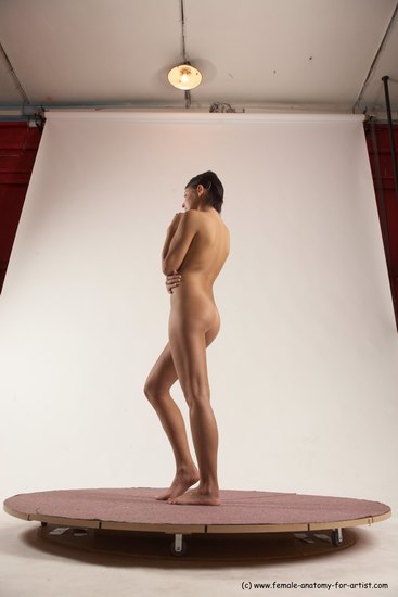 Nude Woman White Standing poses - ALL Slim medium brown Standing poses - simple Multi angle poses Pinup