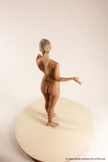 Nude Woman White Standing poses - ALL Slim long blond Standing poses - simple Multi angle poses Pinup