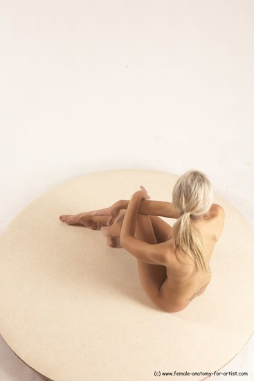 Nude Woman White Sitting poses - ALL Slim long blond Sitting poses - simple Multi angle poses Pinup