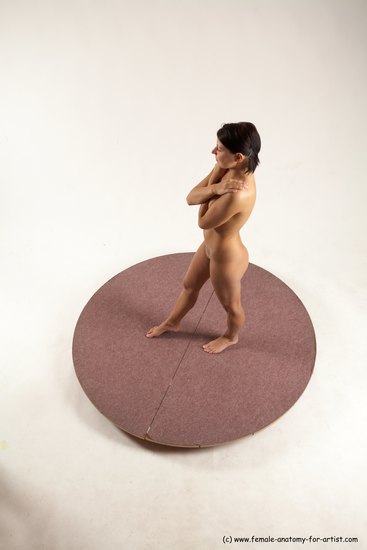 Nude Woman White Standing poses - ALL Slim medium brown Standing poses - simple Multi angle poses Pinup