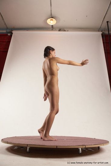 Nude Woman White Standing poses - ALL Slim medium brown Standing poses - simple Multi angle poses Pinup