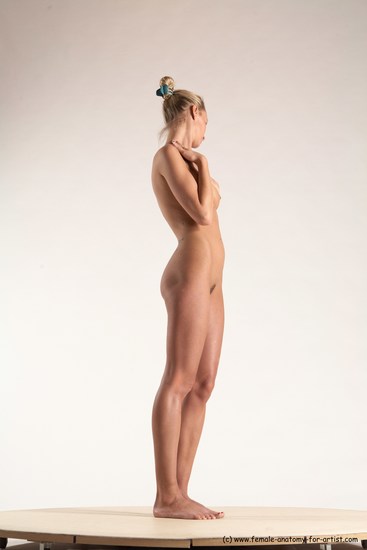 Nude Woman White Standing poses - ALL Slim long blond Standing poses - simple Multi angle poses Pinup