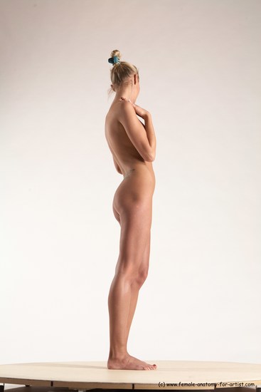 Nude Woman White Standing poses - ALL Slim long blond Standing poses - simple Multi angle poses Pinup