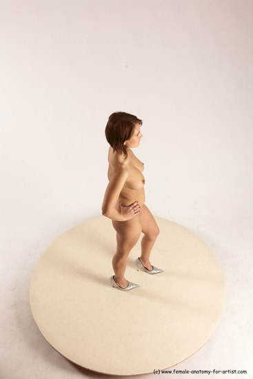 Nude Woman White Standing poses - ALL Slim medium brown Standing poses - simple Multi angle poses Pinup