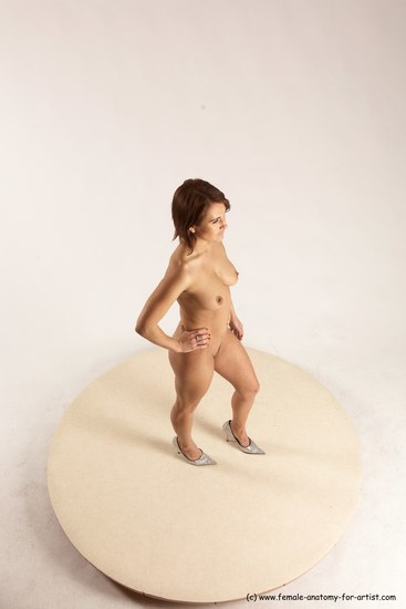 Nude Woman White Standing poses - ALL Slim medium brown Standing poses - simple Multi angle poses Pinup