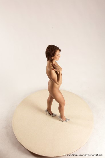 Nude Woman White Standing poses - ALL Slim medium brown Standing poses - simple Multi angle poses Pinup