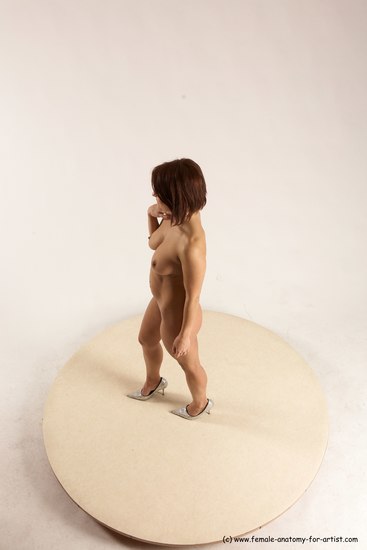 Nude Woman White Standing poses - ALL Slim medium brown Standing poses - simple Multi angle poses Pinup