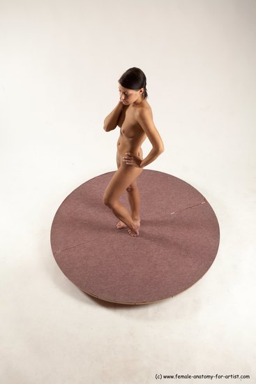 Nude Woman White Standing poses - ALL Slim medium brown Standing poses - simple Multi angle poses Pinup