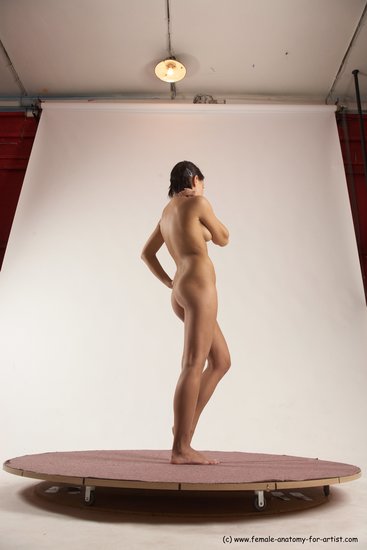 Nude Woman White Standing poses - ALL Slim medium brown Standing poses - simple Multi angle poses Pinup