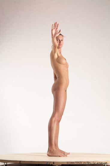 Nude Woman White Standing poses - ALL Slim long blond Standing poses - simple Multi angle poses Pinup