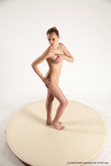 Nude Woman White Standing poses - ALL Slim medium brown Standing poses - simple Multi angle poses Pinup