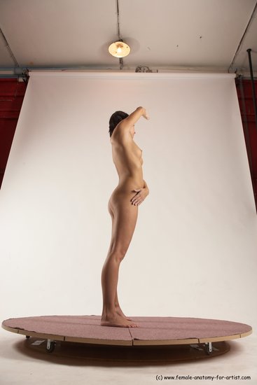 Nude Woman White Standing poses - ALL Slim medium brown Standing poses - simple Multi angle poses Pinup