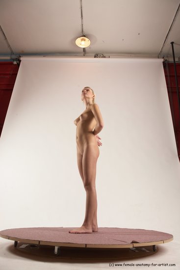 Nude Woman White Standing poses - ALL Slim long blond Standing poses - simple Multi angle poses Pinup